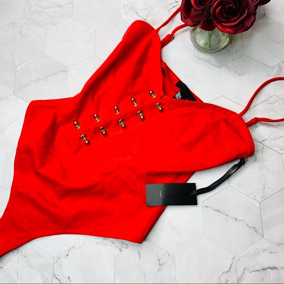 NWT H:ours Mari Bodysuit Red Lust Small/2-4 - Picture 5 of 9